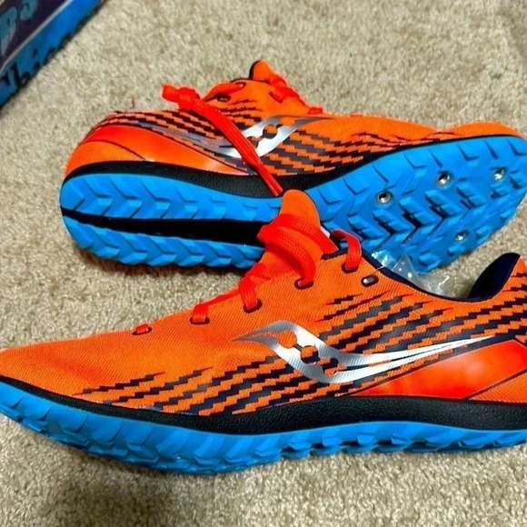 Saucony XC orange running /racing spikes shoes size 11.5 women’s New no box - Picture 1 of 7